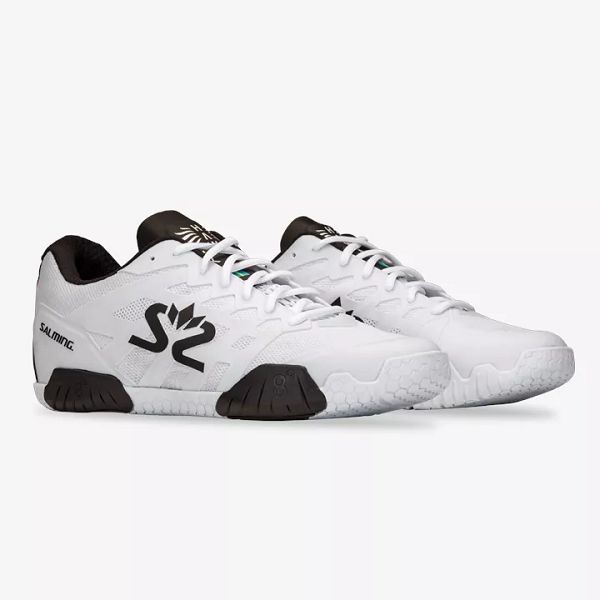 White / Black Salming Hawk 2 Men's Squash Shoes | IE-621587