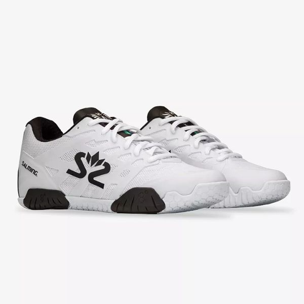 White / Black Salming Hawk 2 Women's Squash Shoes | IE-164052