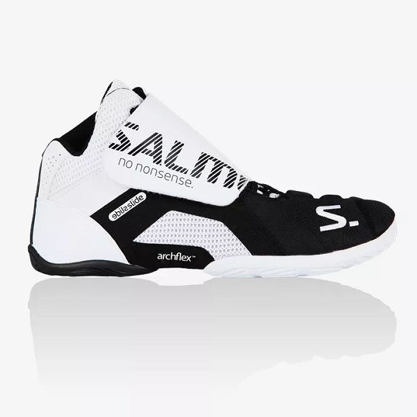 White / Black Salming Slide 5 Goalie Men\'s Squash Shoes | IE-925187