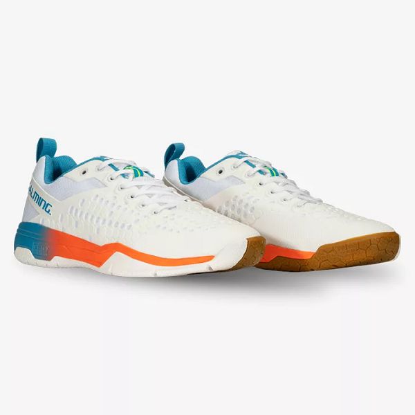 White / Blue Salming Eagle Men's Squash Shoes | IE-970654