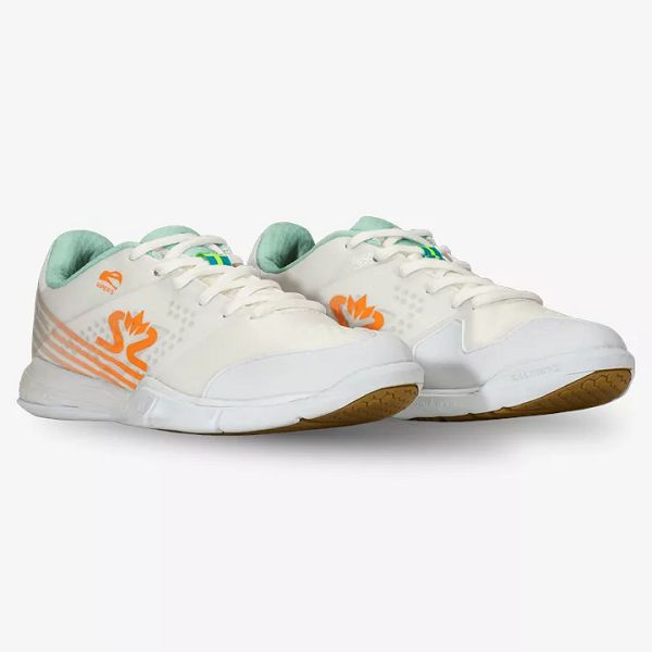 White / Green / Orange Salming Viper 5 Women's Squash Shoes | IE-721645