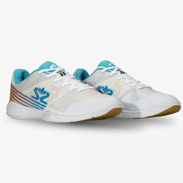 White / Orange / Blue Salming Viper 5 Men's Squash Shoes | IE-130296