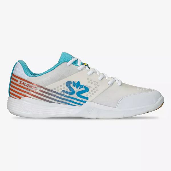 White / Orange / Blue Salming Viper 5 Men\'s Squash Shoes | IE-130296