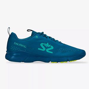 Blue / Yellow Salming Enroute 3 Men's Running Shoes | IE-609413