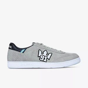 Grey / Black / White Salming Ninetyone Men's Sneakers | IE-431079