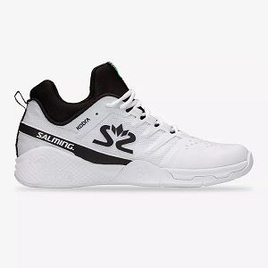 White / Black Salming Kobra Mid 3 Men's Squash Shoes | IE-705864