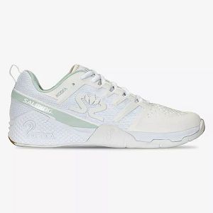 White / Green / Brown Salming Kobra 3 Women's Squash Shoes | IE-947052